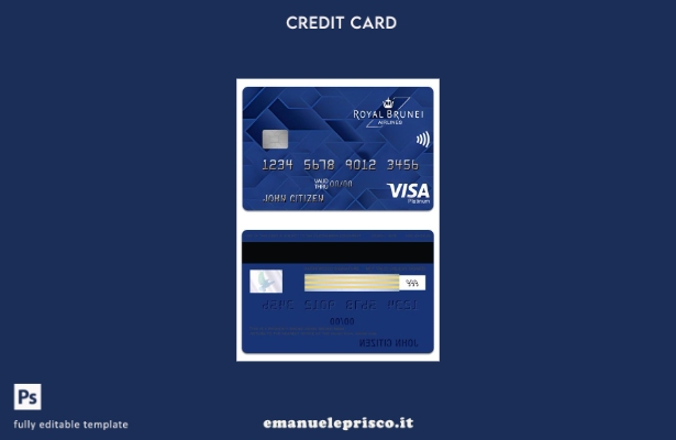 stile verificato Modello di carta di credito Brunei Baiduri Bank Royal Brunei Vi